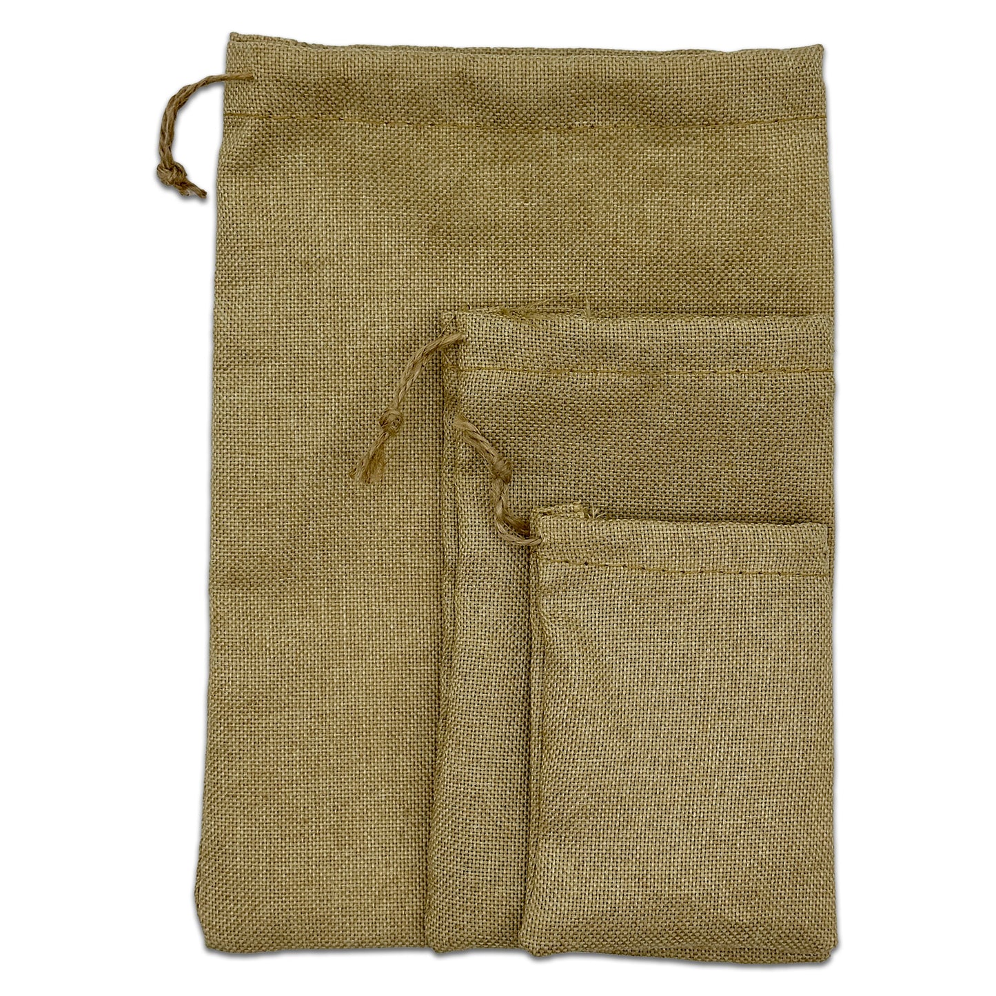 5 3/4" x 7 3/4" Linen Burlap Drawstring Gift Bag Pouches
