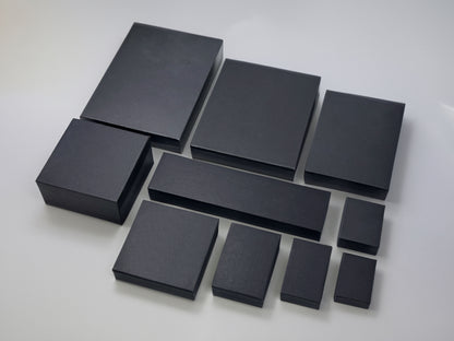 Cotton Filled Jewelry Box Assortment in Matte Black