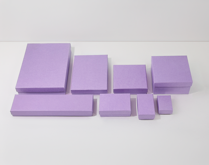 3 3/4" x 3 3/4" x 2" Matte Purple Cotton Filled Paper Box