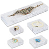 100 Piece Marble White Cotton Filled Jewelry Box Assortment Pack