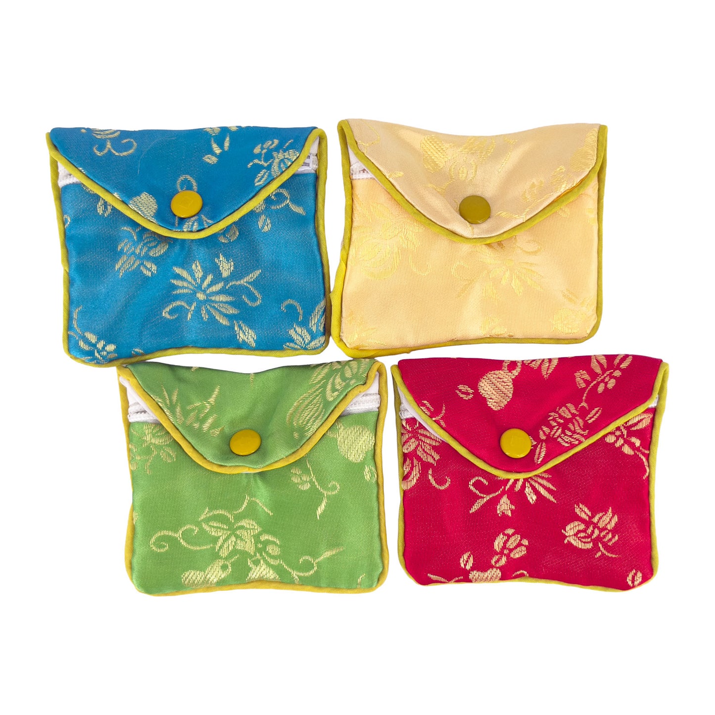 3" x 2 1/2" Multicolor Chinese Zipper Pouch