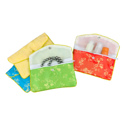 3 1/2" x 3" Multicolor Chinese Zipper Pouch