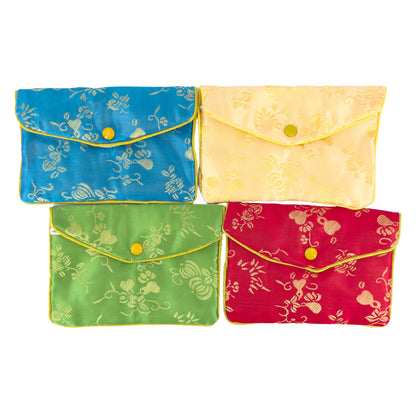 5 1/2 x 3 1/2" Multicolor Chinese Zipper Pouch