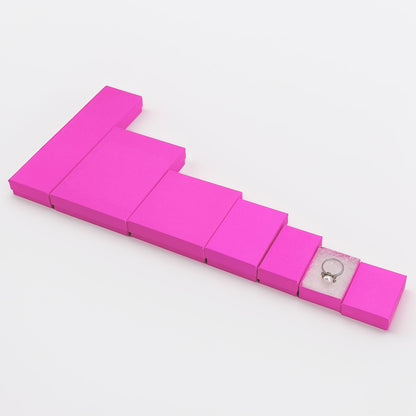 5 7/16" x 3 15/16" x 1" Neon Fuchsia Cotton Filled Paper Box