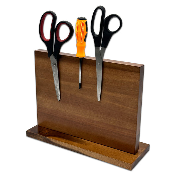 Oak Wood Magnetic Tool and Knife Block Stand
