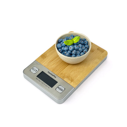 PantryPro 11 lb Capacity Bamboo Platform Digital Kitchen Scale