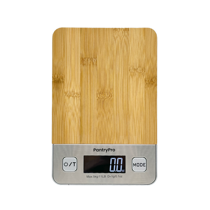 PantryPro 11 lb Capacity Bamboo Platform Digital Kitchen Scale