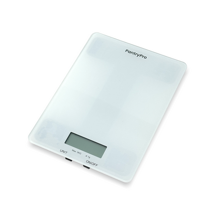 PantryPro 11 lb Capacity Glass Platform Digital Kitchen Scale