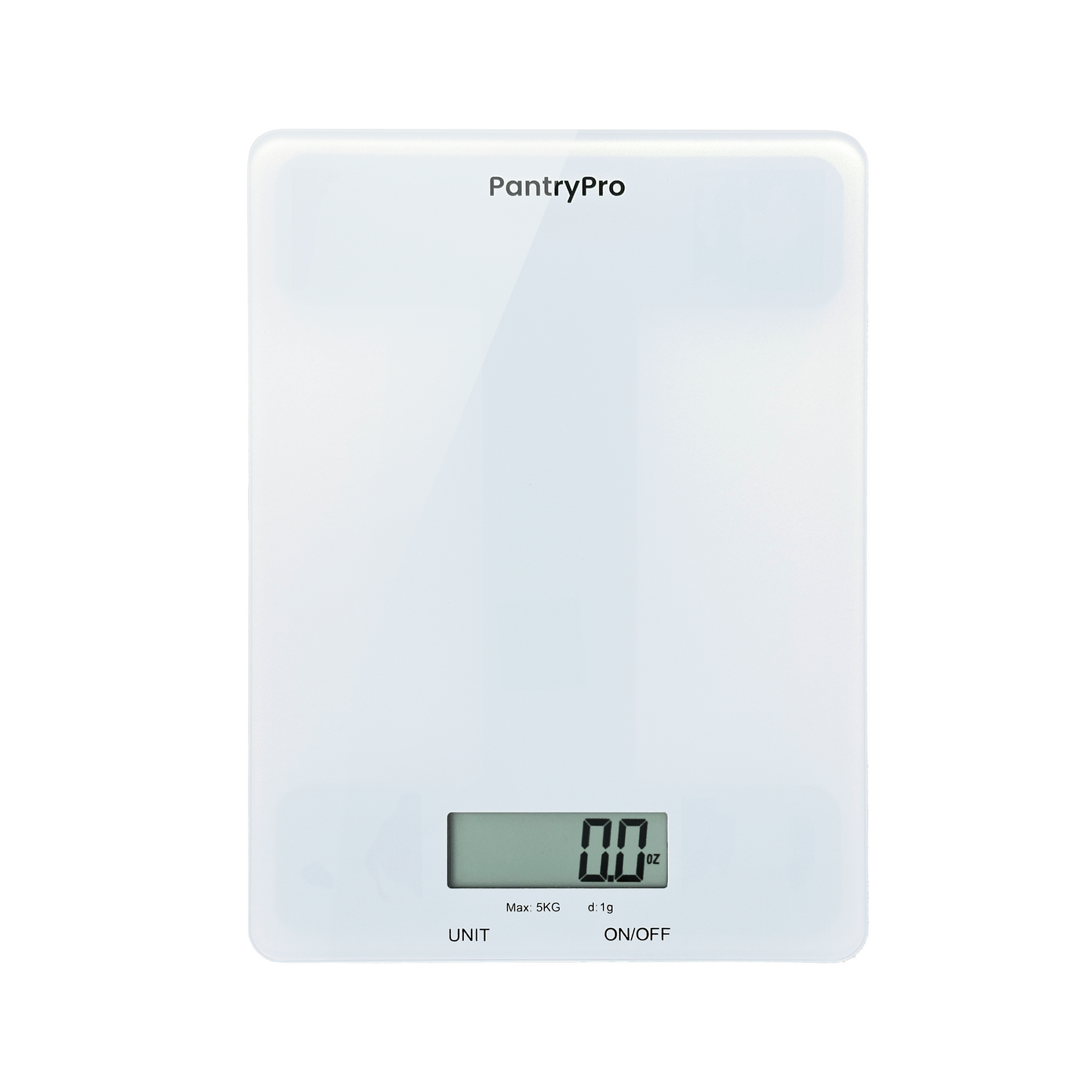 White PantryPro 11 lb Capacity Glass Platform Digital Kitchen Scale