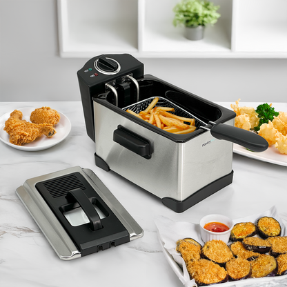 PantryPro 2 Liter Stainless Steel Immersion Electric Deep Fryer