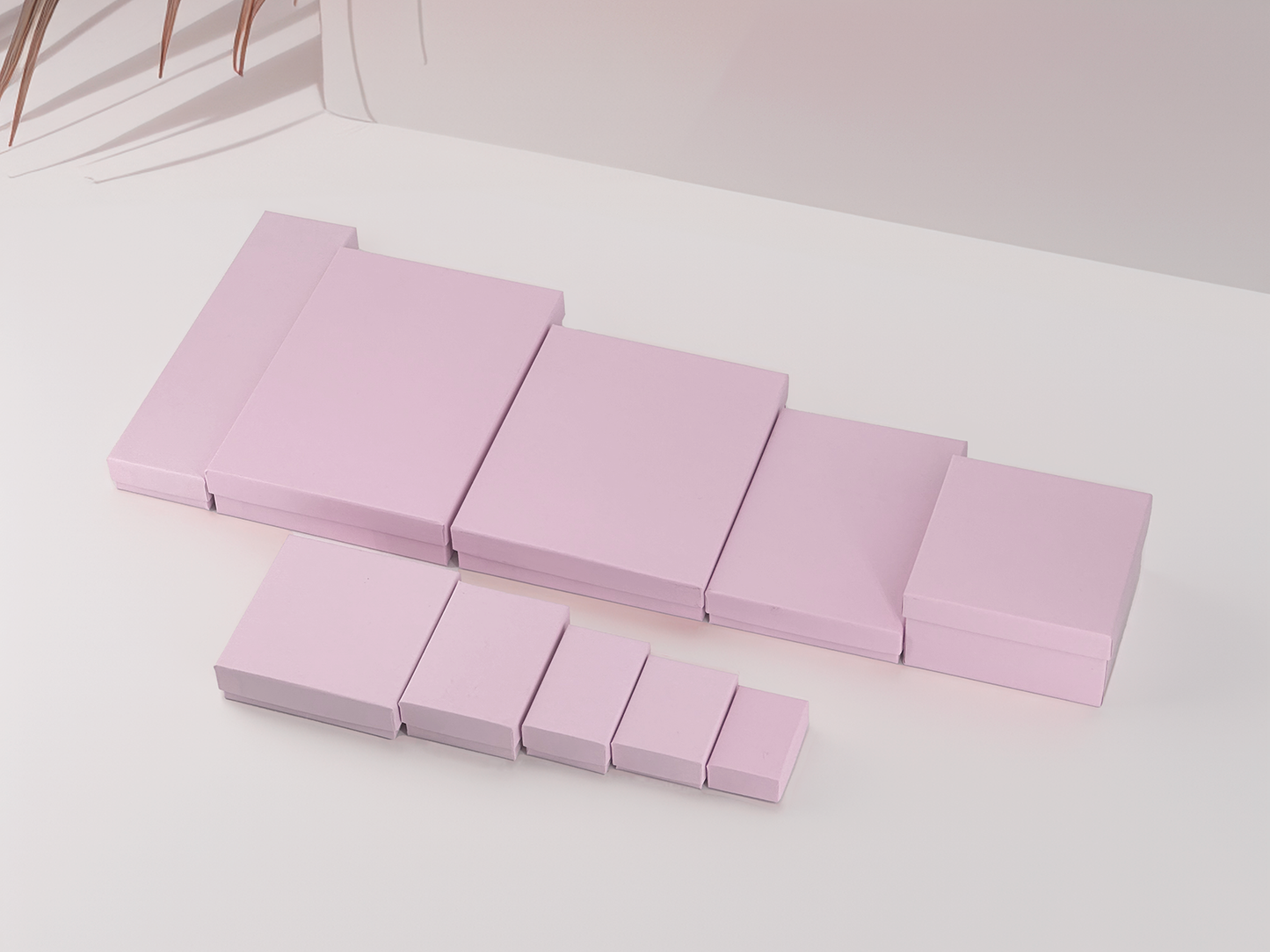 8 1/8" x 5 5/8" x 1 3/8" Pink Cotton Filled Paper Box