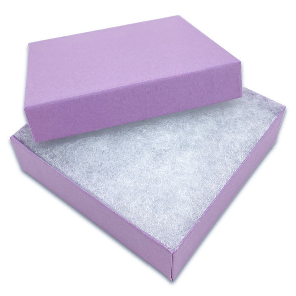 3 3/4" x 3 3/4" x 2" Matte Purple Cotton Filled Paper Box