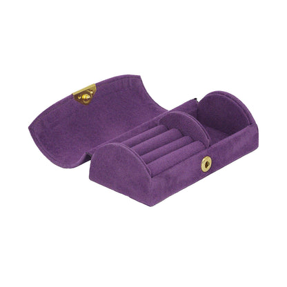 Purple Half-Moon Portable Jewelry Organizer Storage Case
