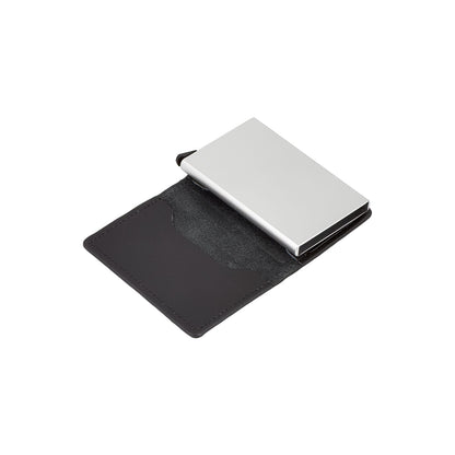 RFID Blocking Genuine Leather Pop-Up Card Holder Wallet