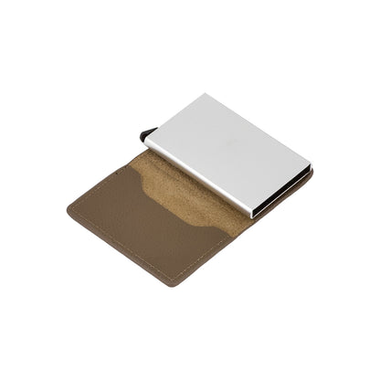 RFID Blocking Genuine Leather Pop-Up Card Holder Wallet
