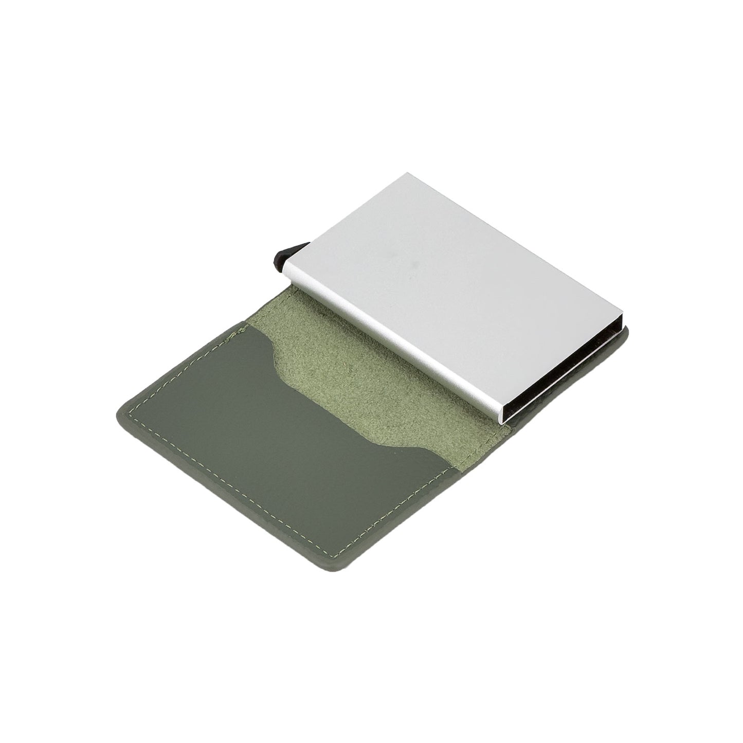 RFID Blocking Genuine Leather Pop-Up Card Holder Wallet