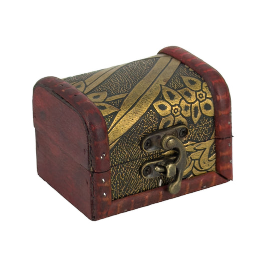 Small Decorative Treasure Red Wood Chest Box