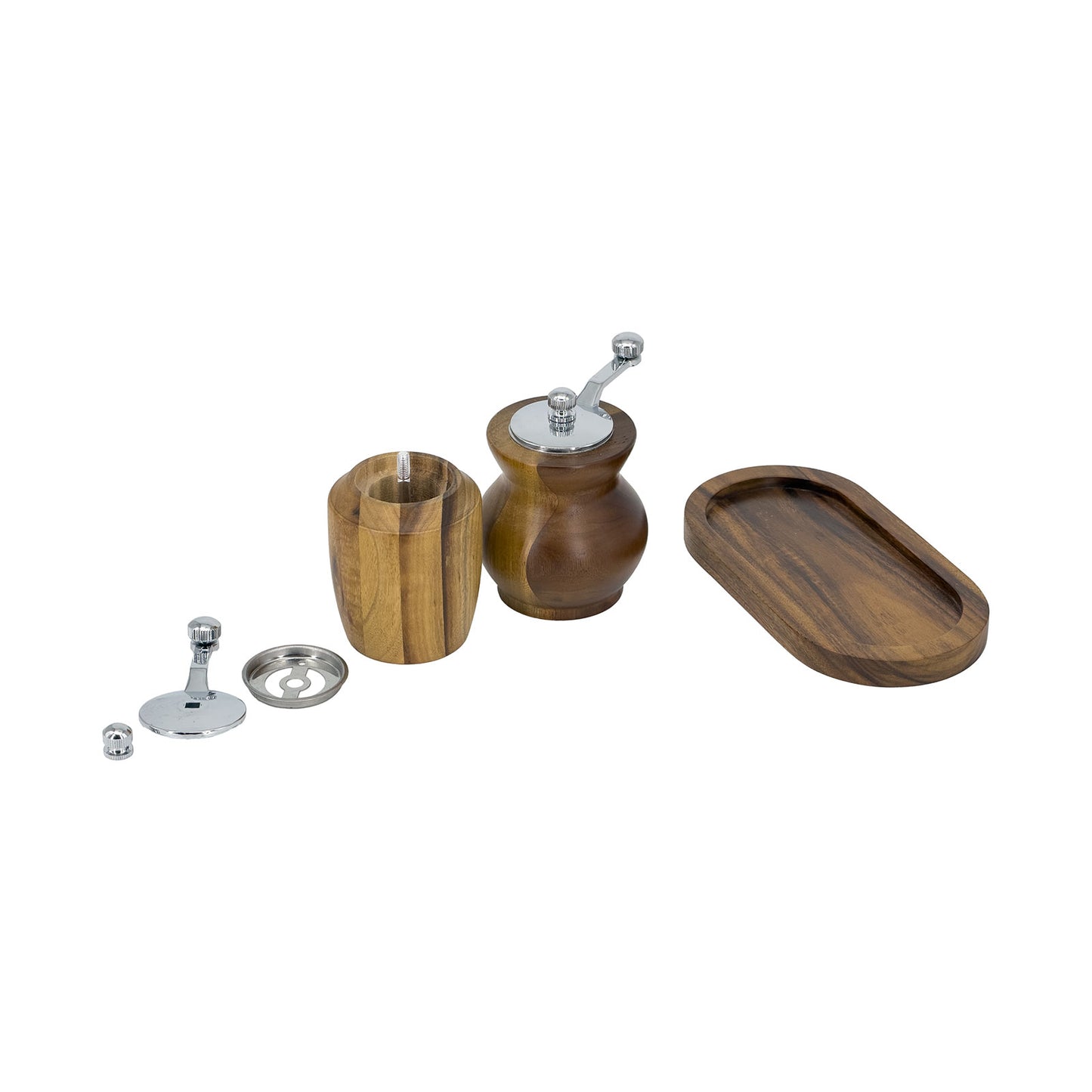 Walnut Salt and Pepper Grinder Set with Tray