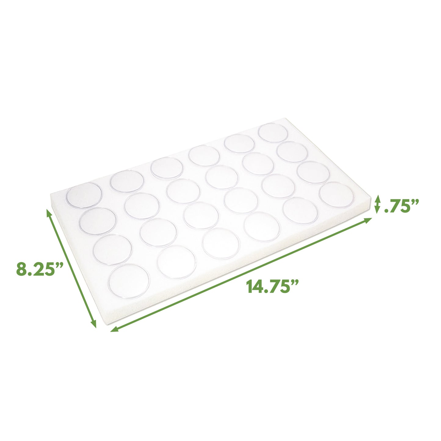 24 Gemstone Jar White Foam Tray Insert