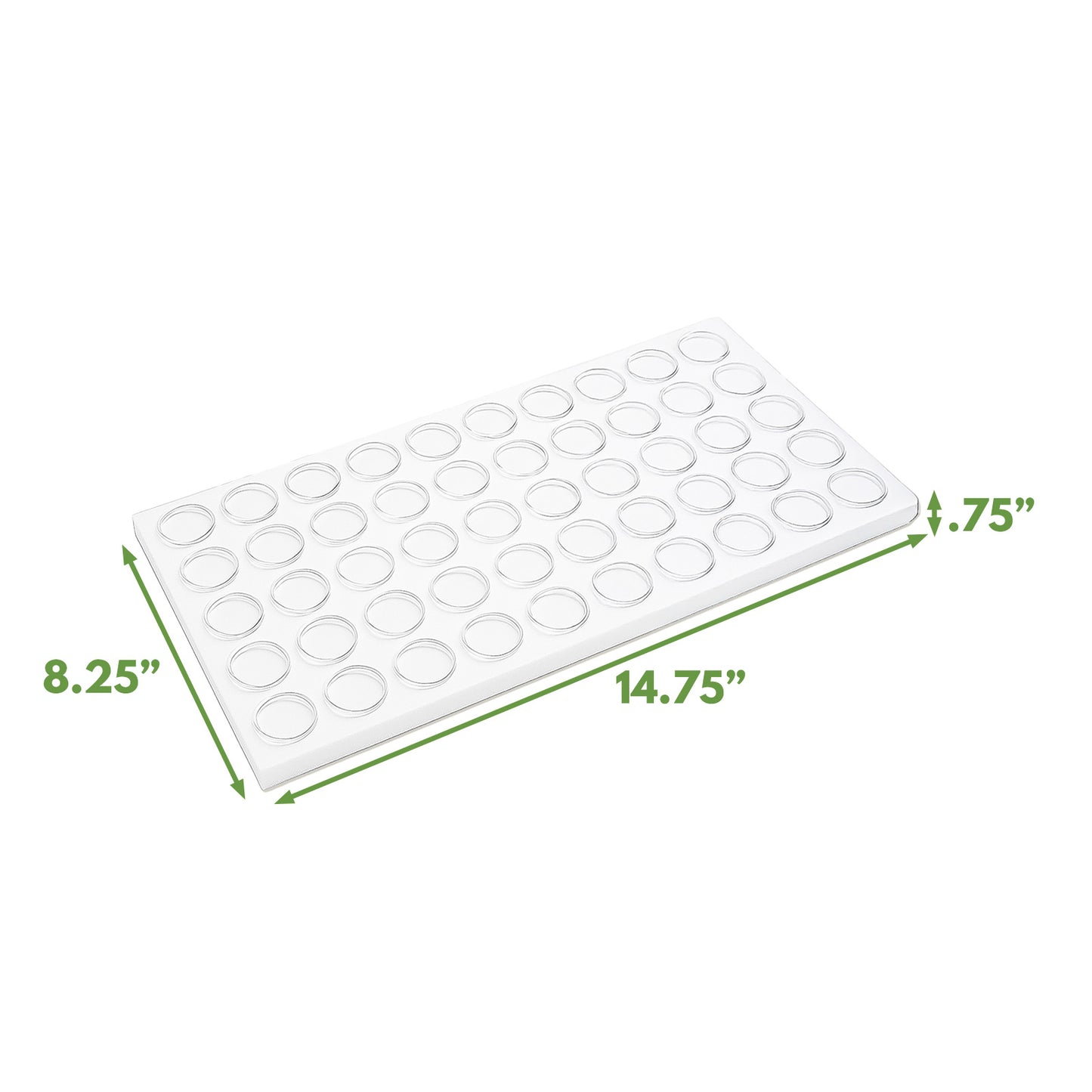 50 Gemstone Jar White Foam Tray Insert
