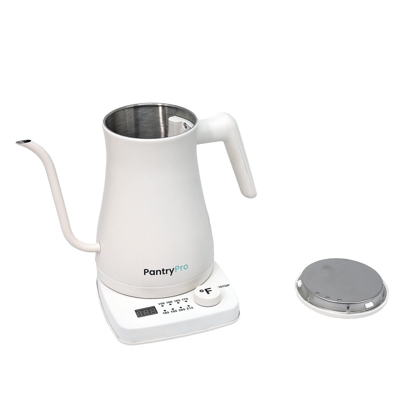 White PantryPro 1L Rapid-Boil Electric Gooseneck Kettle