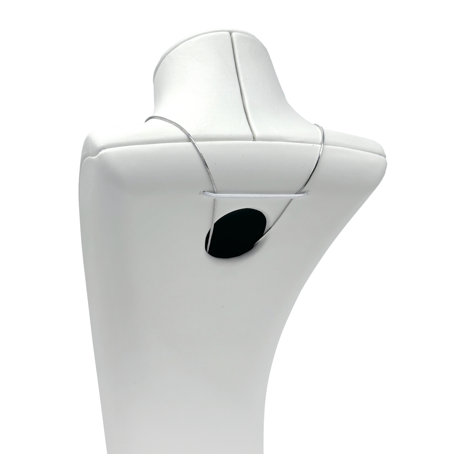 7 1/2" White PU Linen Texture Necklace Bust Display