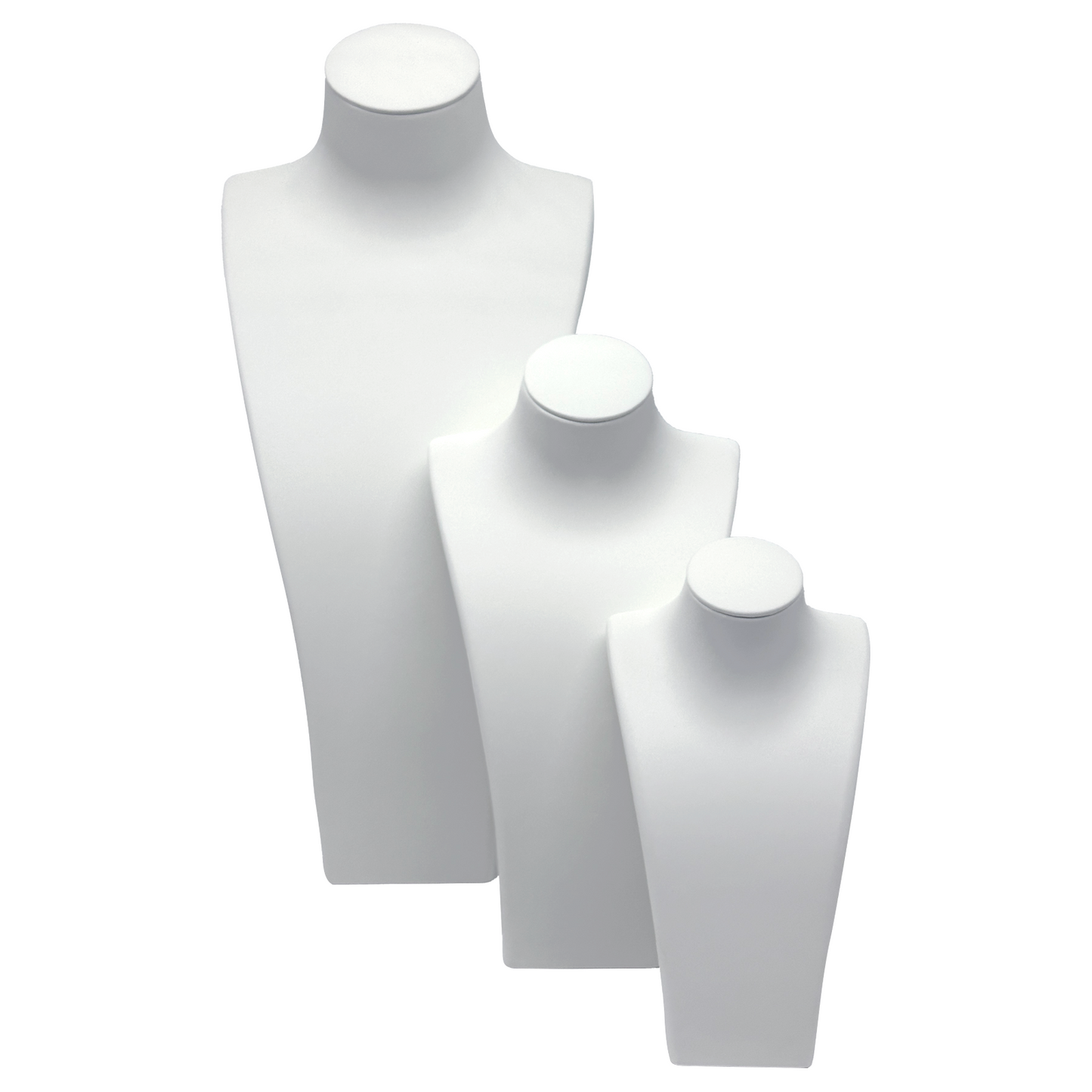 7 1/2" White PU Linen Texture Necklace Bust Display