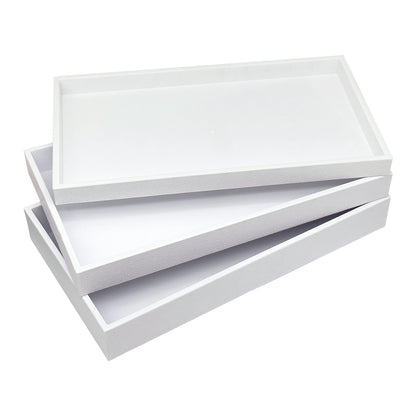 1 1/2" High Standard Size White Stackable Plastic Utility Tray