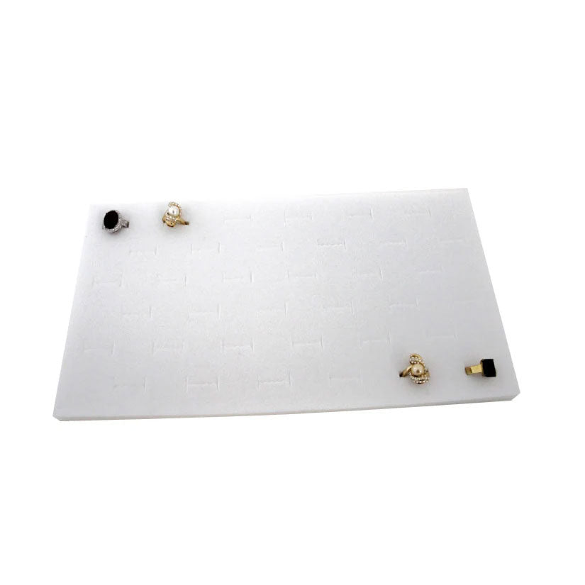 White Velvet Ring Foam for 36 Rings Full Size