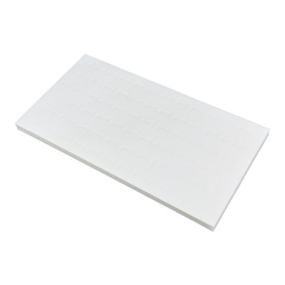 White Velvet Staggered Ring Foam for 72 Rings