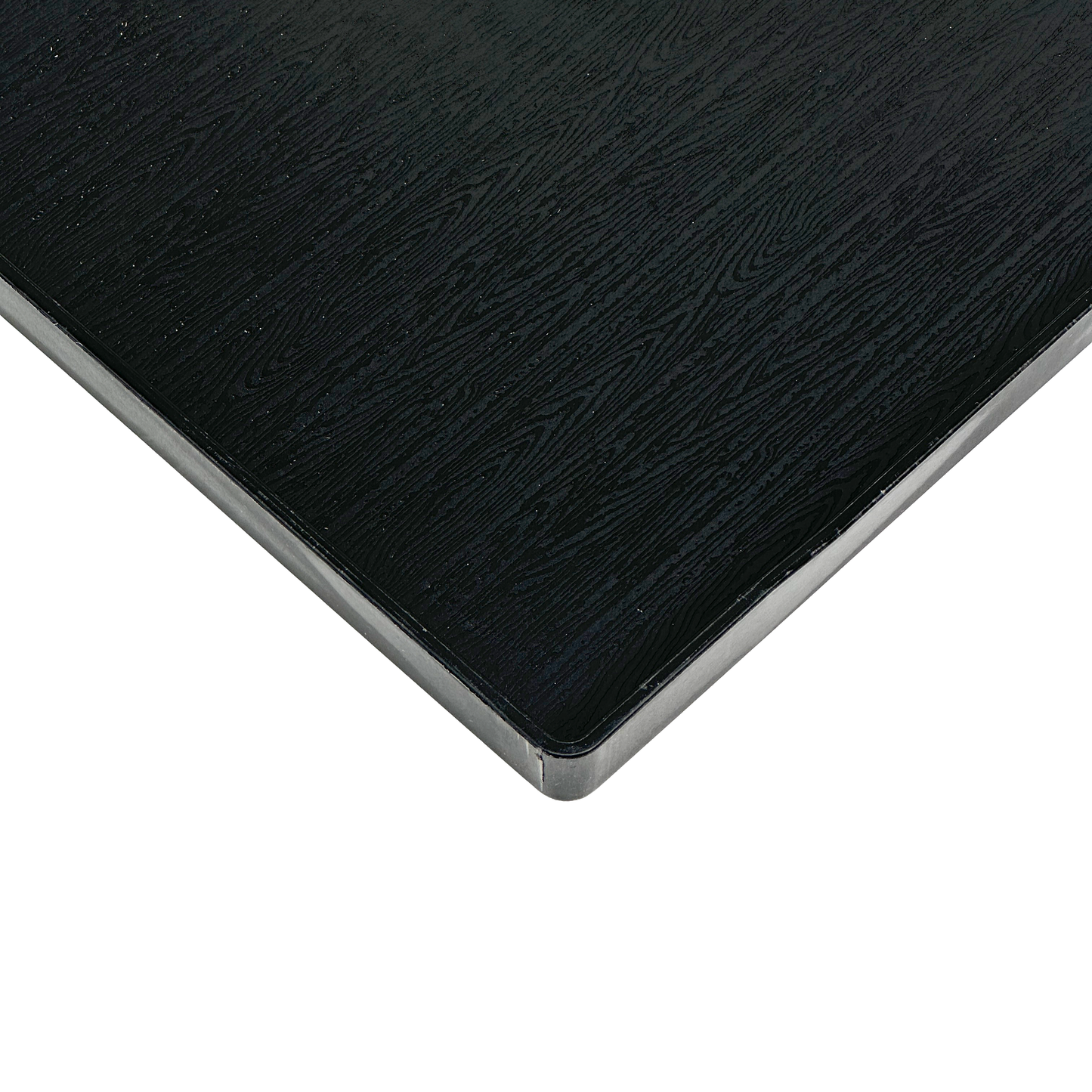 15" x 10 1/2" Woodgrain Texture Black Plastic Serving Tray