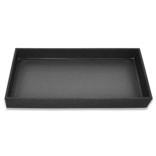 1 1/2" Black Linen Wooden Jewelry Display Standard Tray
