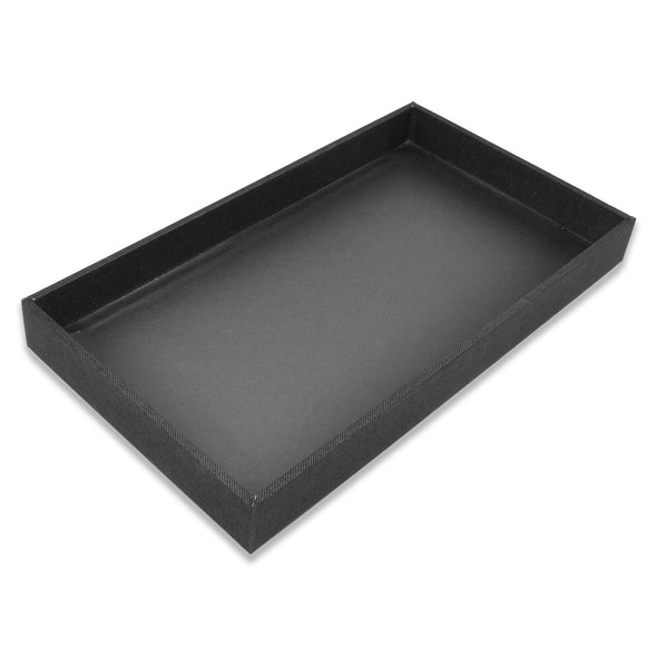 1 1/2" Black Linen Wooden Jewelry Display Standard Tray