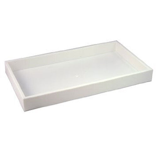 1 1/2" High Standard Size White Stackable Plastic Utility Tray