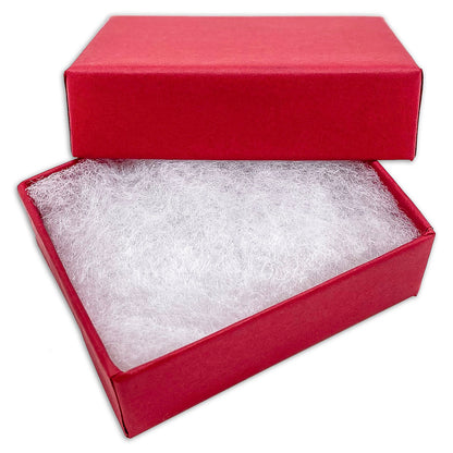 1 15/16" x 1 1/4" x 11/16" Matte Red Cotton Filled Paper Box