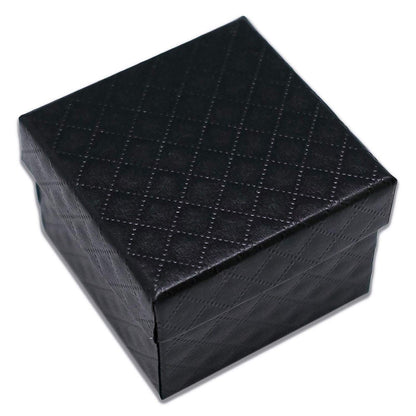 1 3/4" x 1 3/4" Black Diamond Pattern Cardboard Jewelry Box