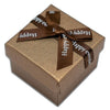 1 3/4" x 1 3/4" Brown Linen Paper Cardboard Ribbon Bow Jewelry Box