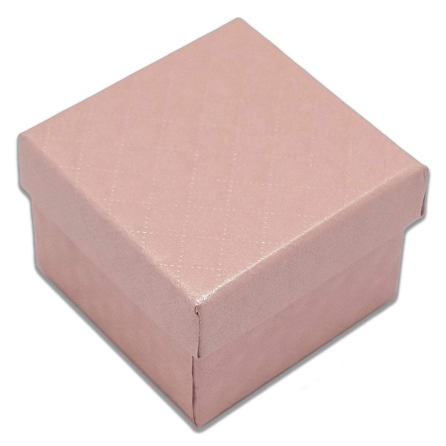 Pink Diamond-textured Paper Cardboard Jewelry Gift Boxes With Foam