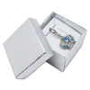 1 3/4" x 1 3/4" Silver Cardboard Jewelry Box with White Velvet Insert