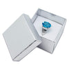 1 3/4" x 1 3/4" Silver Cardboard Jewelry Box with White Velvet Insert
