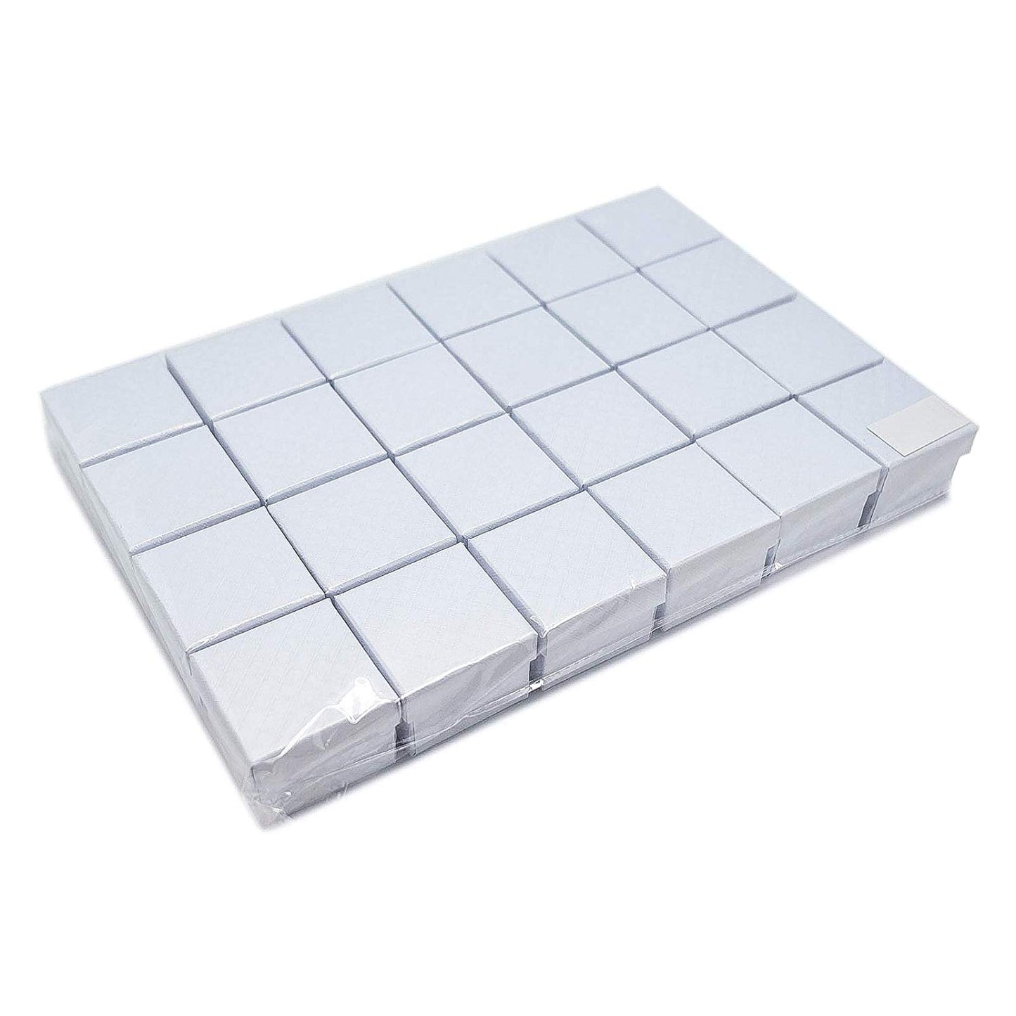 1 3/4" x 1 3/4" White Diamond Pattern Cardboard Jewelry Box