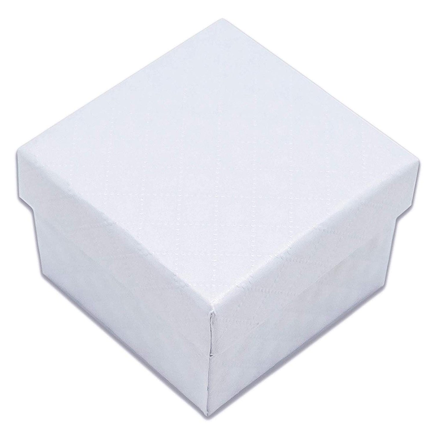 1 3/4" x 1 3/4" White Diamond Pattern Cardboard Jewelry Box