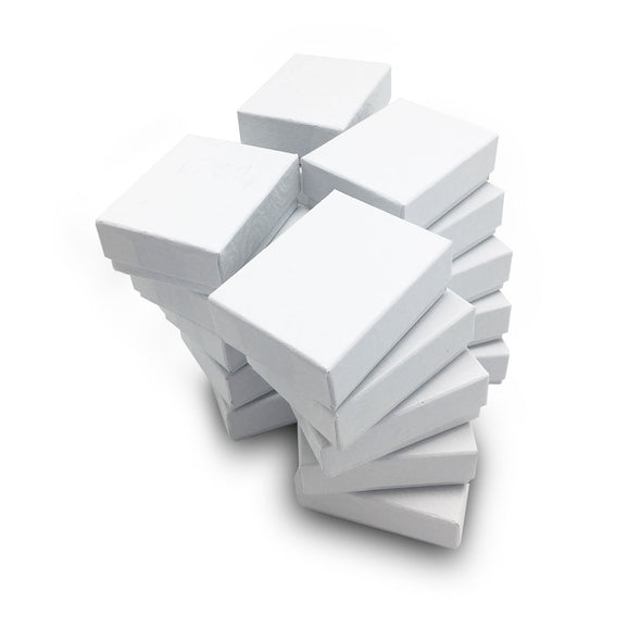 1 7/8" x 1 1/4" x 5/8" White Swirl Cotton Filled Paper Box