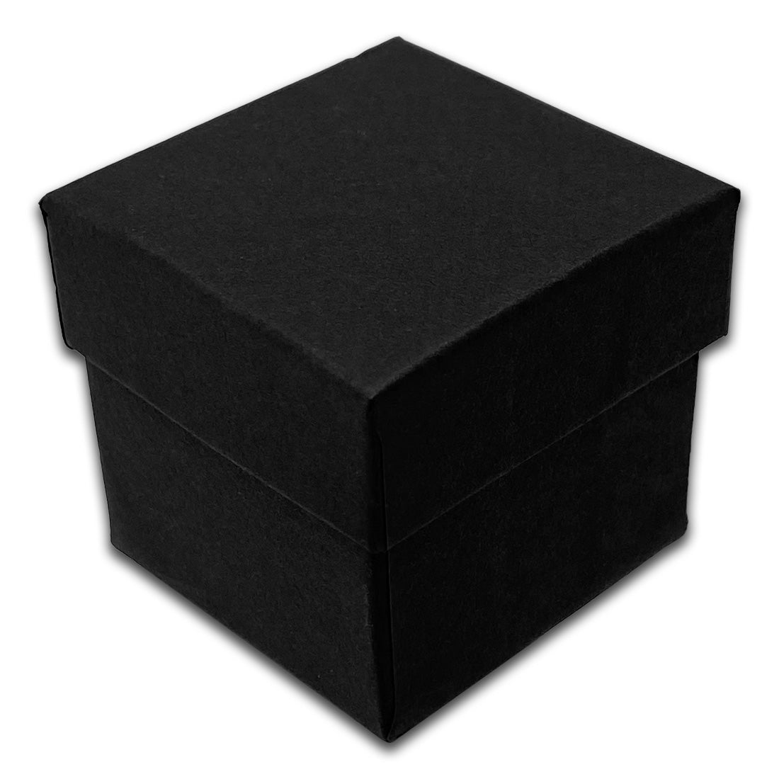 1 9/16" x 1 9/16" Black Paper Ring Box with Black Foam Insert