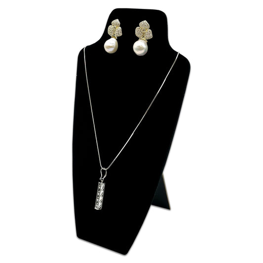 10" Black Velvet Necklace and Earring Easel Neckform Display