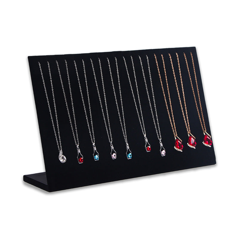 10 Slit Black Velvet Necklace and Bracelet Self-Standing Display