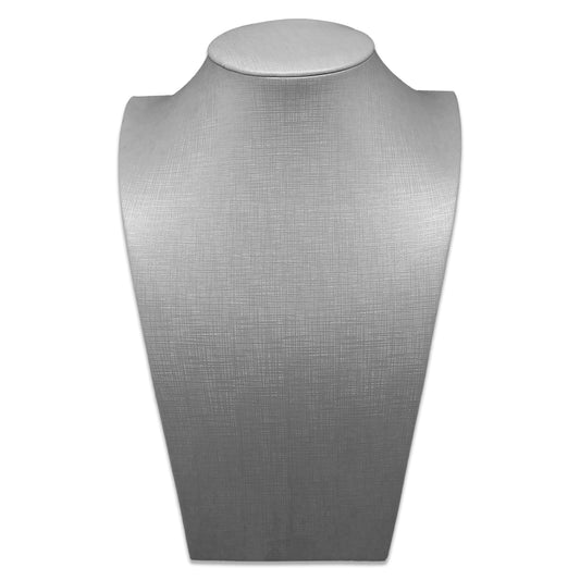 11" Silver Linen Necklace Bust Display