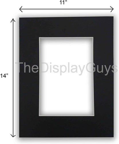 11" x 14" 10 Pack of Black Pre-Cut Acid Free Mat Boards for 8" x 10" Photos