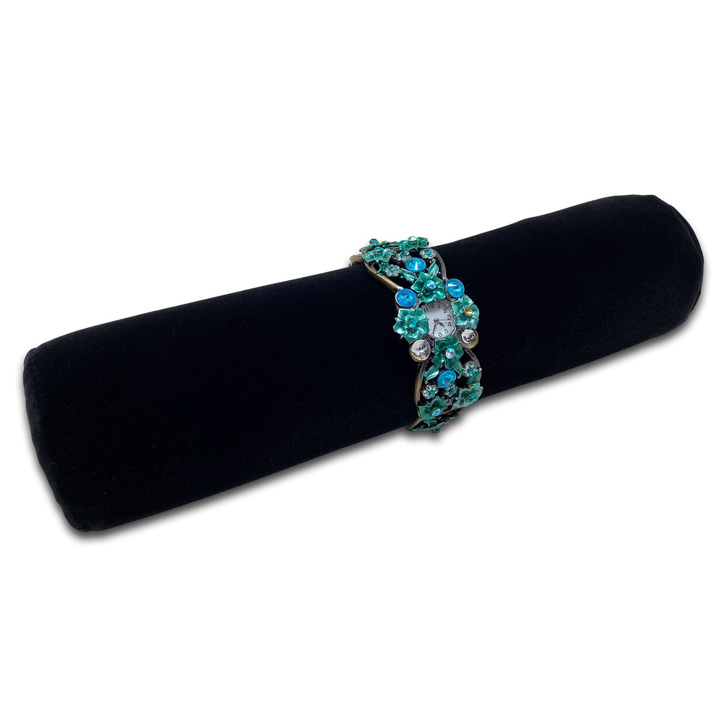 12" Black Velvet Bracelet Watch Jewelry Display Soft Roll