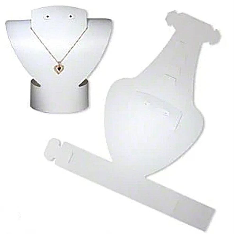 12 Pack of 7" White Foldable Necklace and Earring Displays